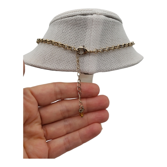 Statement Necklace in Coral/Autumn Brown OS Goldtone Hardware - Picture 4 of 9